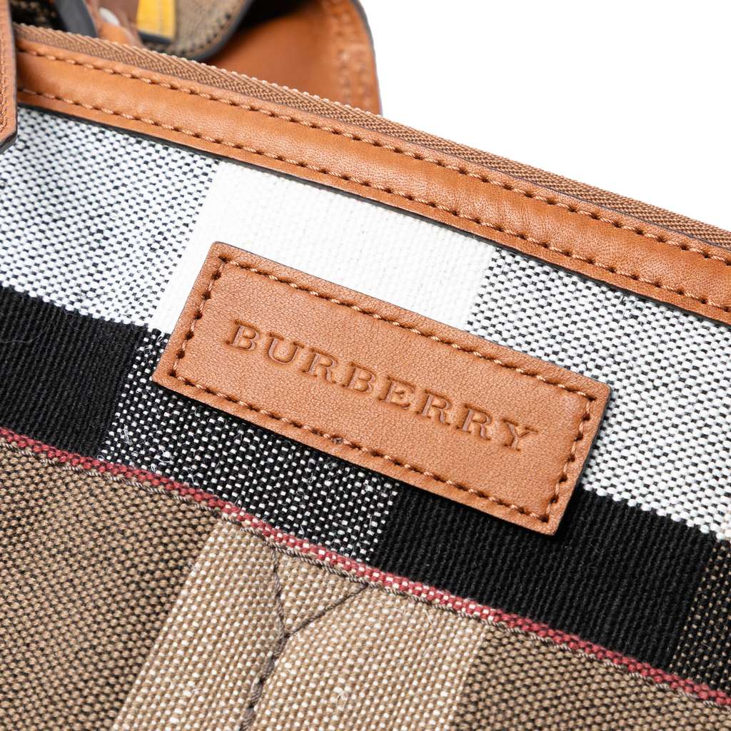 Burberry Medium Mega Check Canvas and Calfskin Chevron Ashby Bucket - Side view