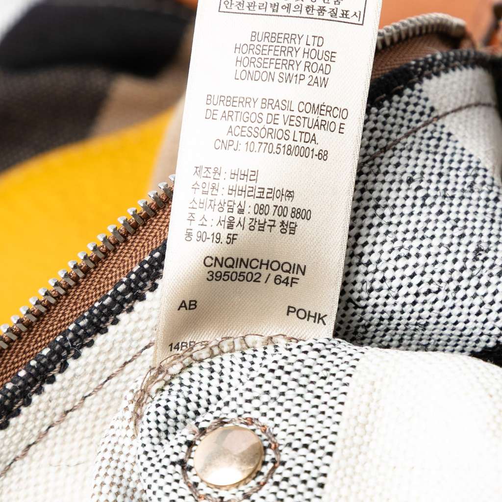 Burberry Medium Mega Check Canvas and Calfskin Chevron Ashby Bucket - Detail 1