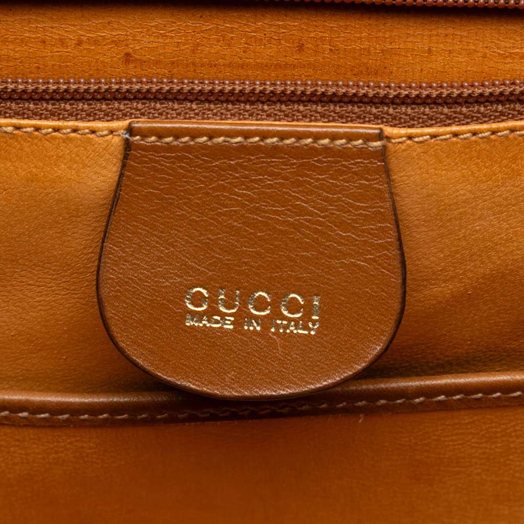 Gucci Small Grained Calfskin Bamboo Top Handle Bag - Side view