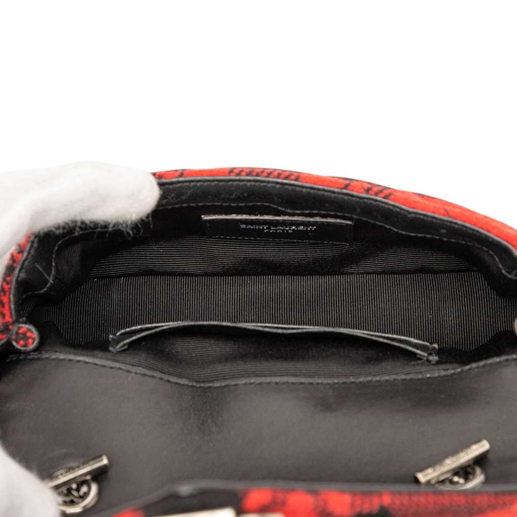 Saint Laurent Baby Chevron Tartan Wool Monogram Classic Chain Bag - 4