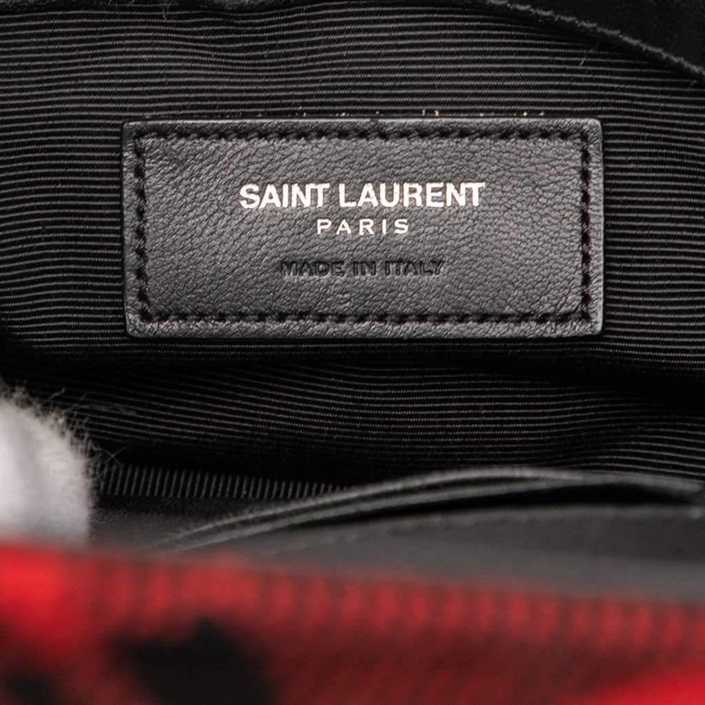 Saint Laurent Baby Chevron Tartan Wool Monogram Classic Chain Bag - Side view