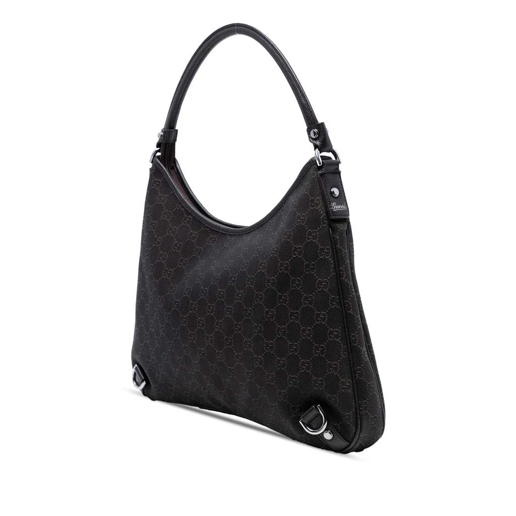 Gucci GG Denim Abbey D Ring Shoulder Bag - Back view