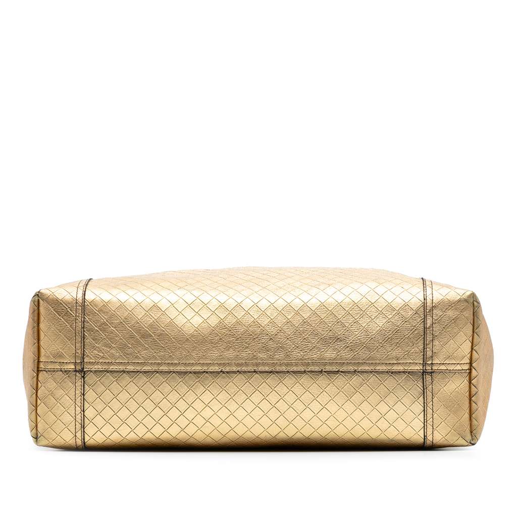 Bottega Veneta Metallic Leather Intrecciomirage Tote - Image 6