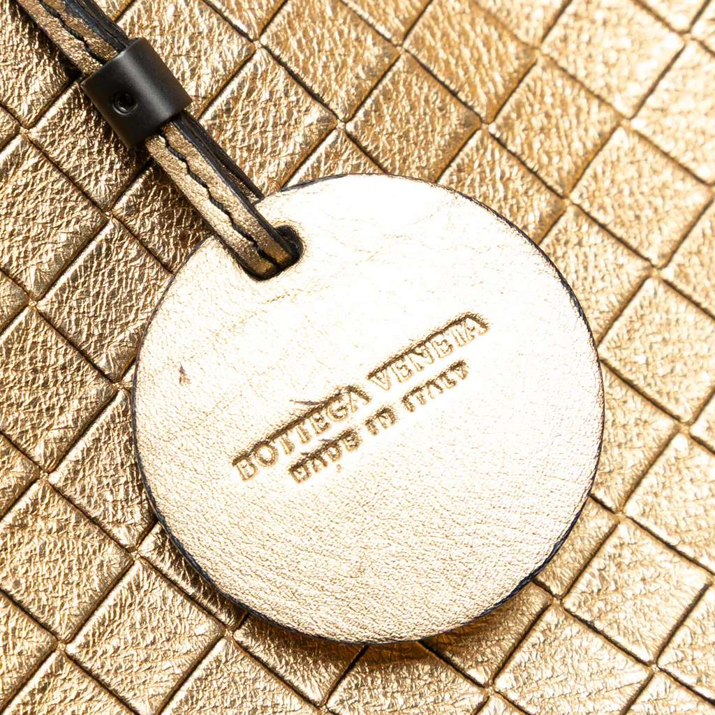 Bottega Veneta Metallic Leather Intrecciomirage Tote - Side view