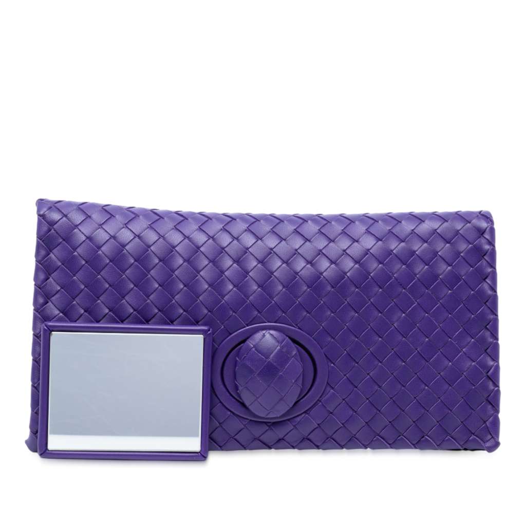 Bottega Veneta Nappa Intrecciato Turn Lock Clutch - Image 10