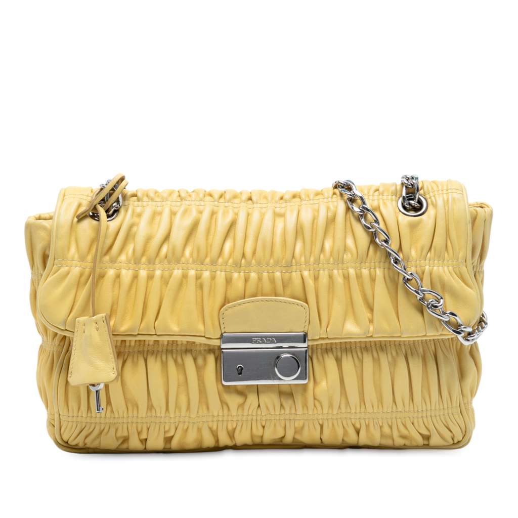 Prada Medium Nappa Gaufre Sound Chain Flap