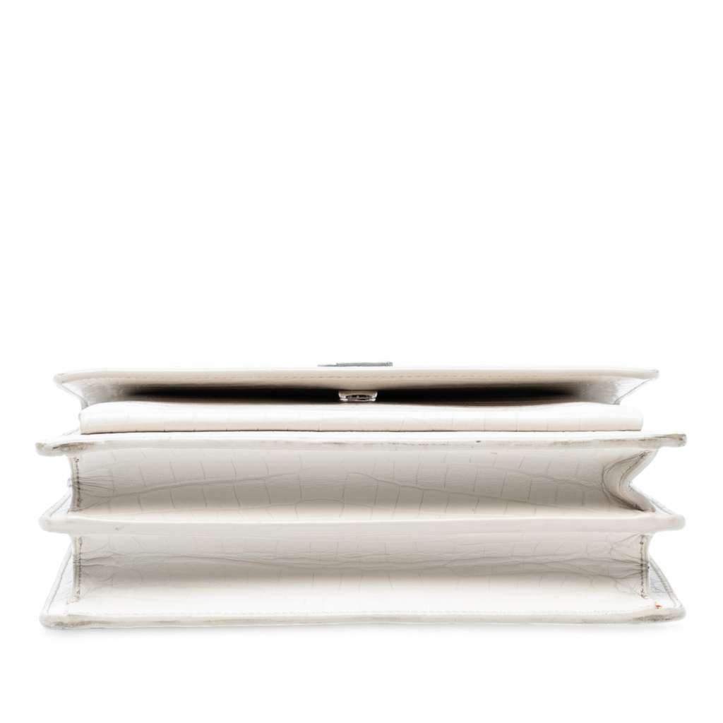 Saint Laurent Medium Croc Embossed Monogram Sunset Bag - Image 6