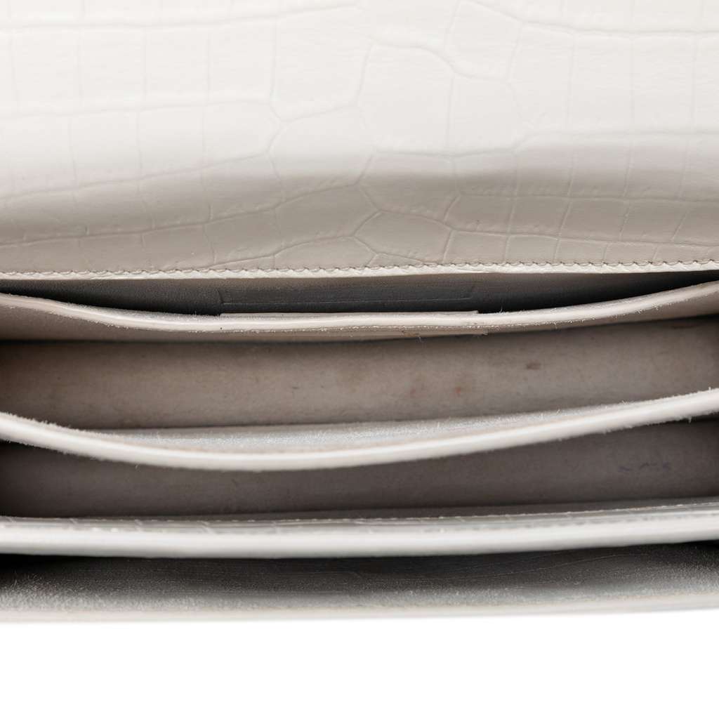 Saint Laurent Medium Croc Embossed Monogram Sunset Bag - 4