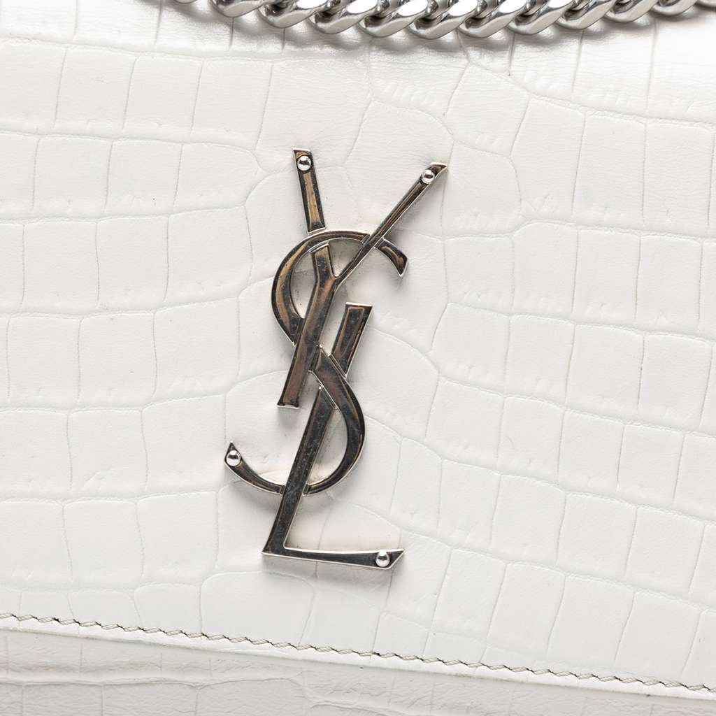 Saint Laurent Medium Croc Embossed Monogram Sunset Bag - Detail 1