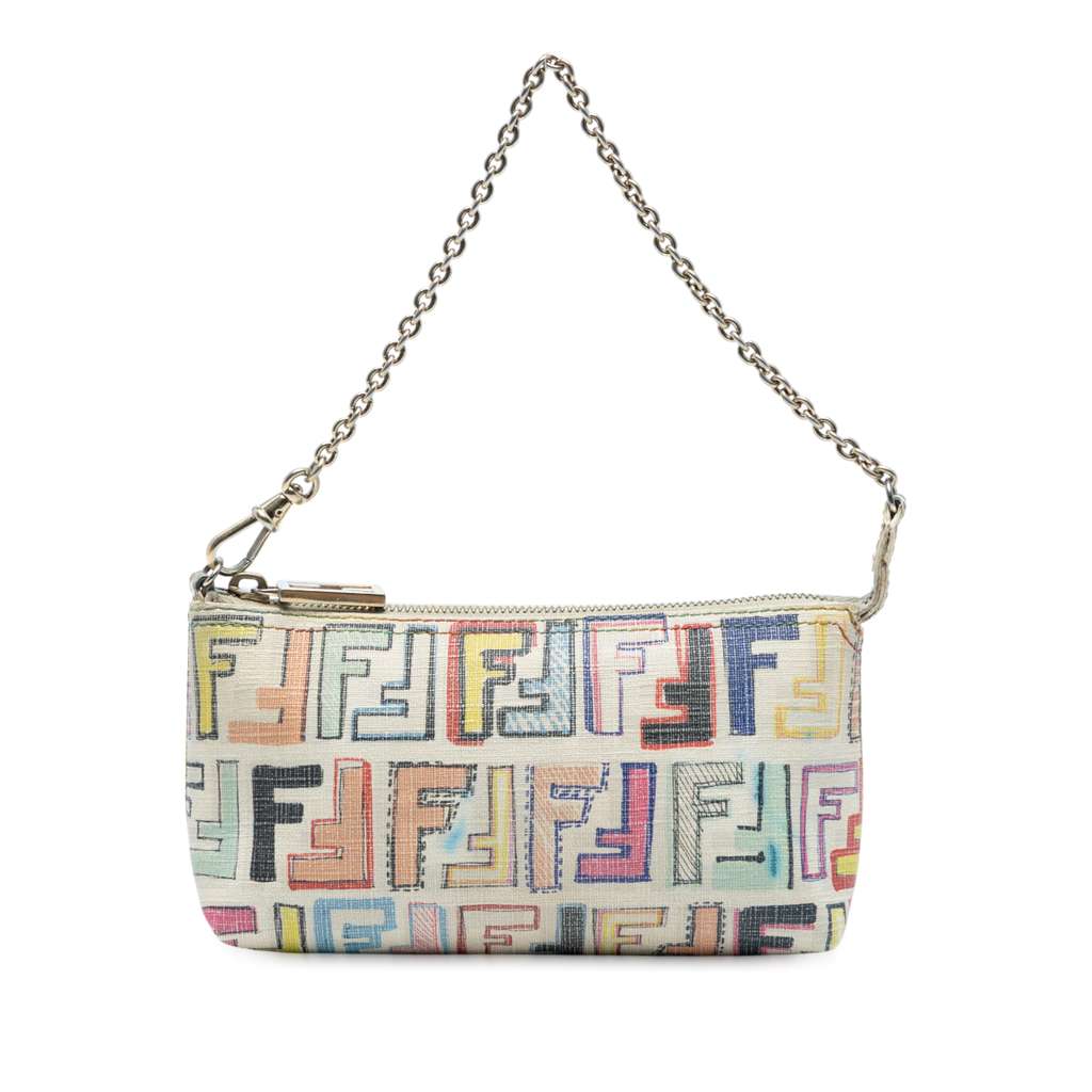 Fendi Multicolor Zucca Spalmati Chain Pochette