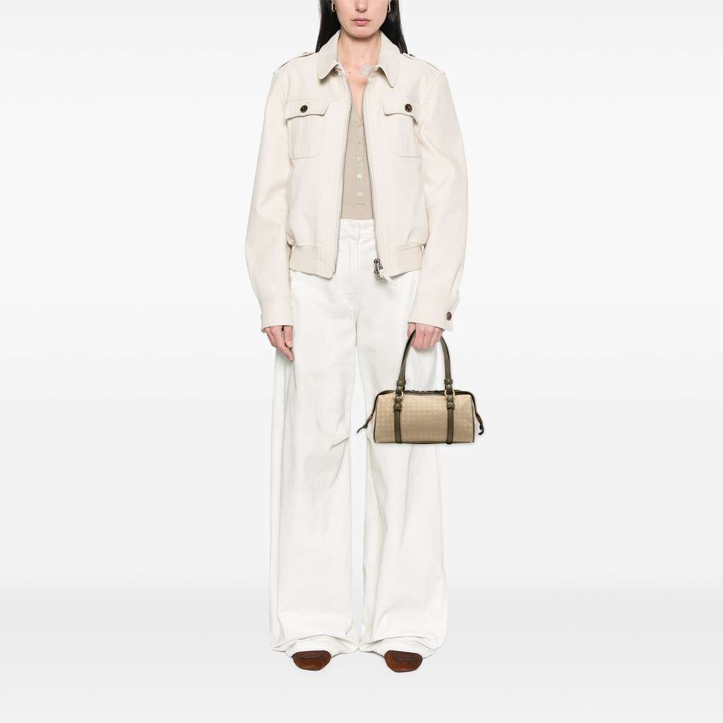 Bottega Veneta Leather Trimmed Satin Intrecciato Boston Bag - Detail 2