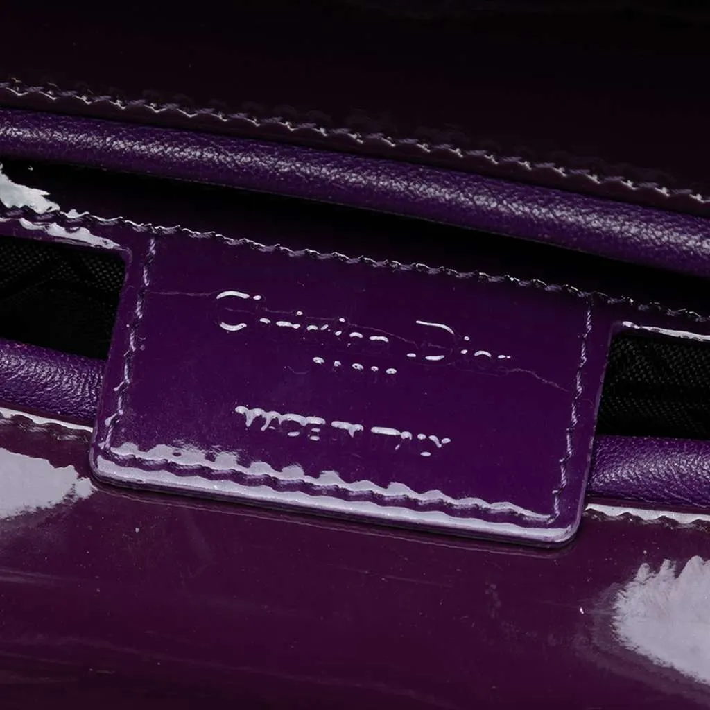 Dior Large Patent Cannage Lady Dior Purple Leather Good - Box View