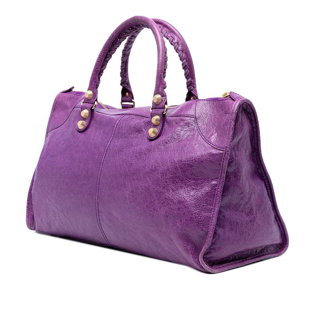 Balenciaga Lambskin Motocross Giant 12 Work Satchel - Back view