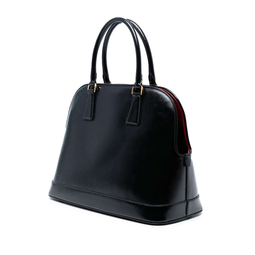 Prada Saffiano Vernice Promenade Dome Satchel - Back view