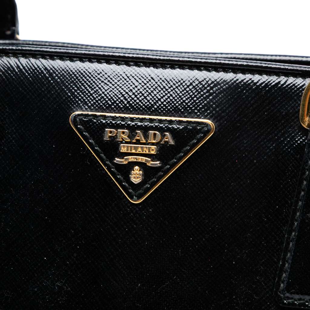 Prada Saffiano Vernice Promenade Dome Satchel - Side view