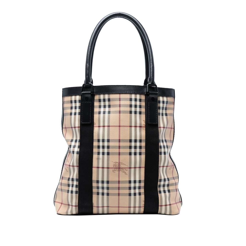Burberry Haymarket Check Coated Canvas Vertical Tote