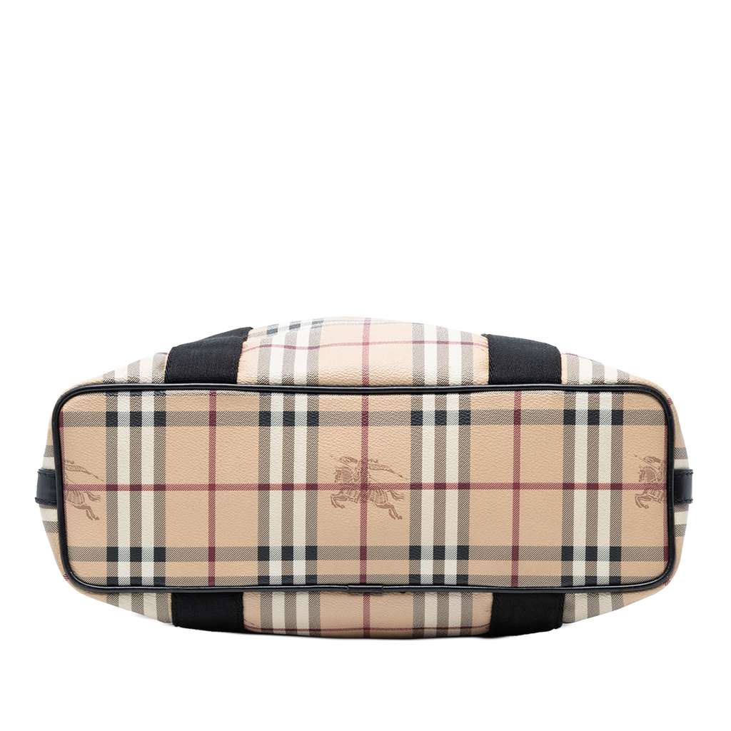 Burberry Haymarket Check Coated Canvas Vertical Tote - Image 6