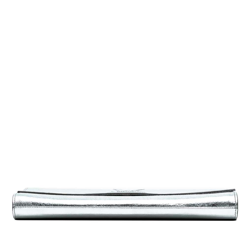 Saint Laurent Large Textured Metallic Calfskin Monogram Belle De Jour Clutch - Image 6