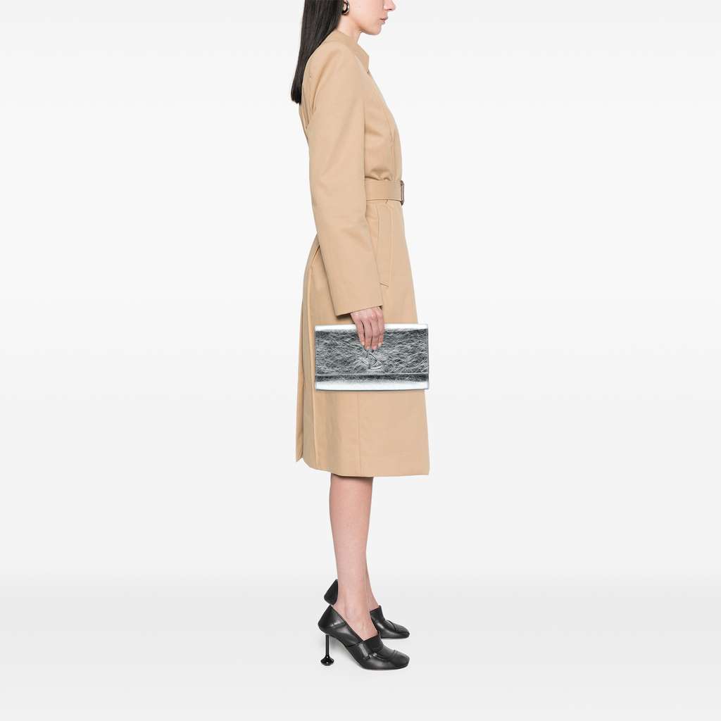 Saint Laurent Large Textured Metallic Calfskin Monogram Belle De Jour Clutch - Detail 2