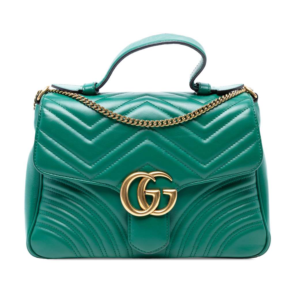 Gucci Small GG Marmont Matelasse Leather Top Handle Bag