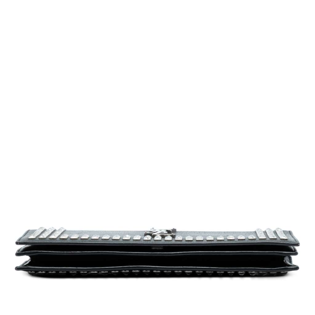 Saint Laurent Studded Leather Monogram Clutch - Image 6