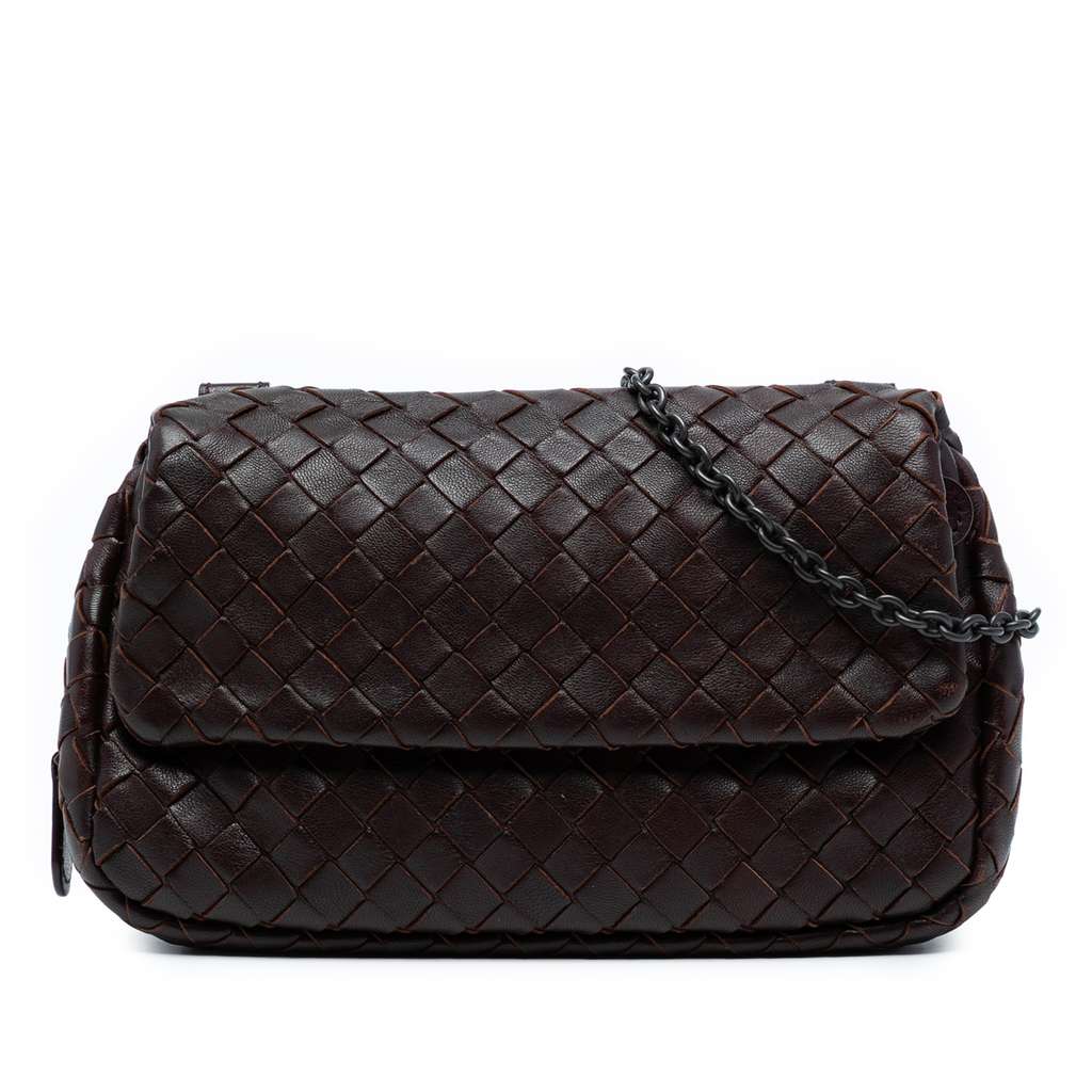 Bottega Veneta Mini Nappa Intrecciato Expandable Chain Flap Crossbody