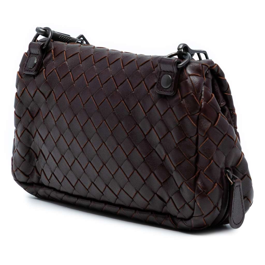 Bottega Veneta Mini Nappa Intrecciato Expandable Chain Flap Crossbody - Back view