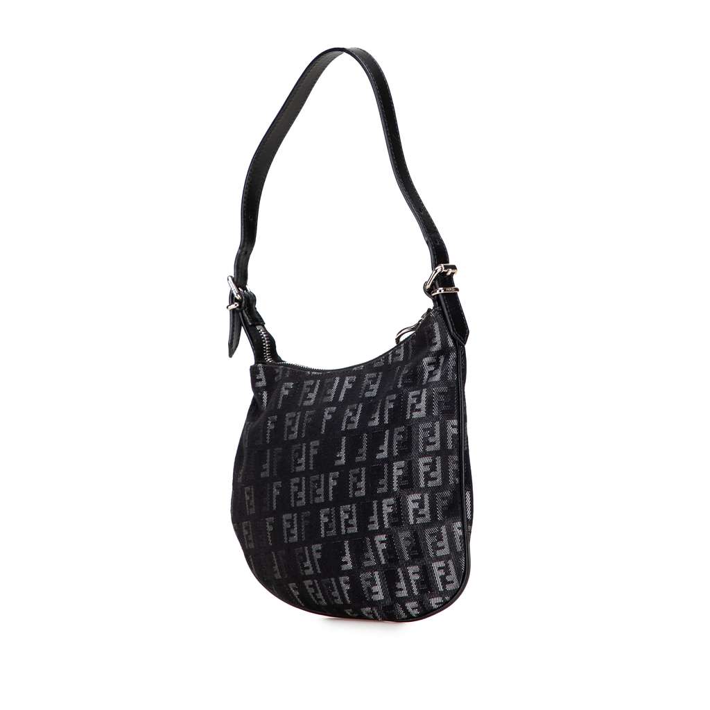 Fendi Zucchino Denim Oyster Shoulder Bag - Back view