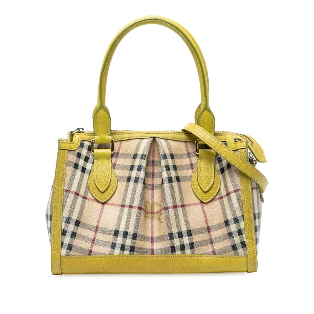 Burberry Haymarket Check Coated Canvas Pilgrim  Satchel