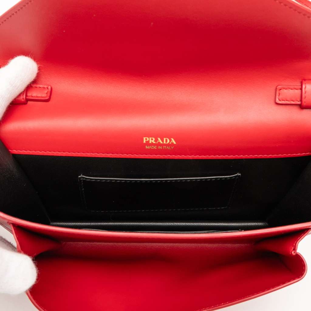 Prada Mini City Calf Trimmed Saffiano Monochrome Envelope Crossbody - 4