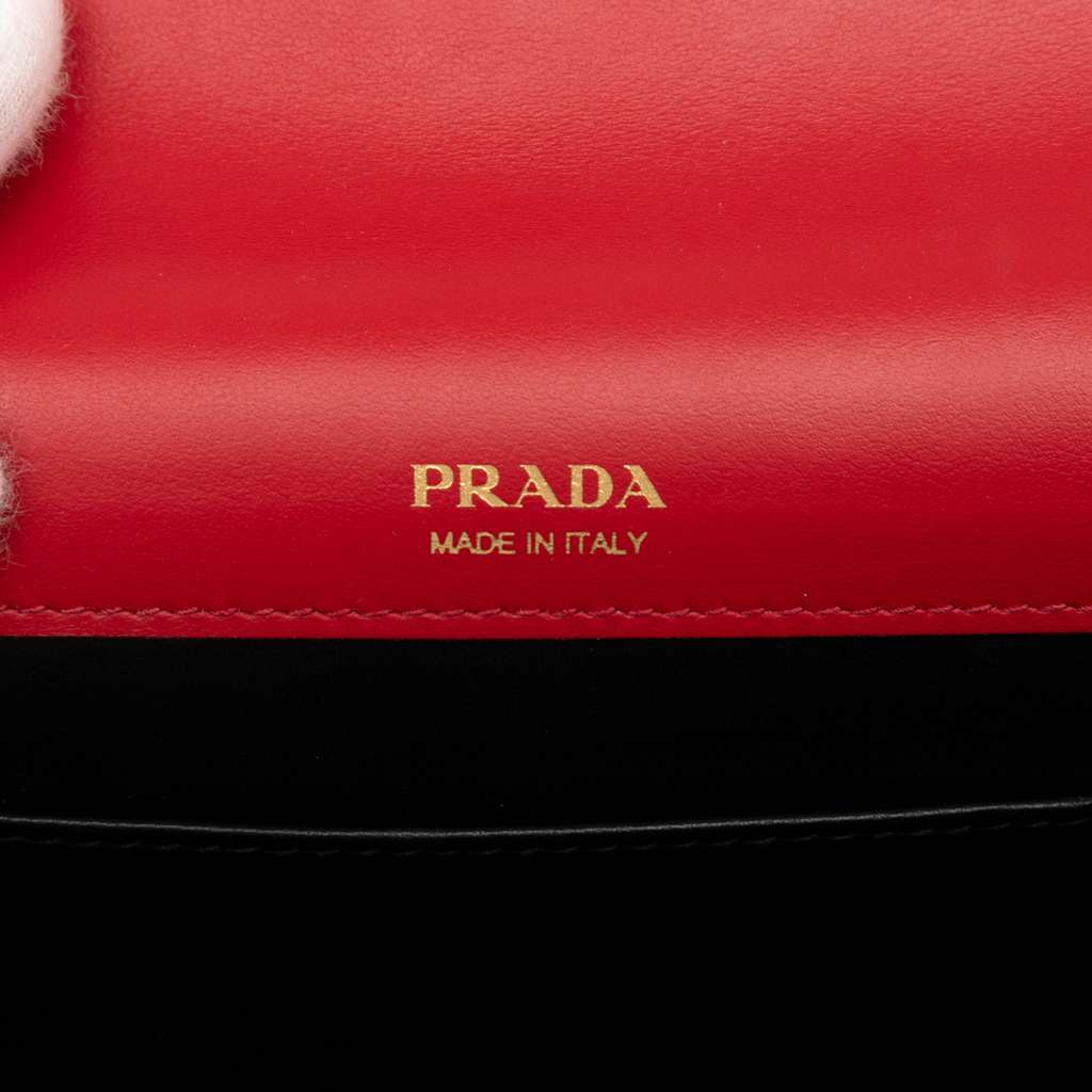 Prada Mini City Calf Trimmed Saffiano Monochrome Envelope Crossbody - Side view