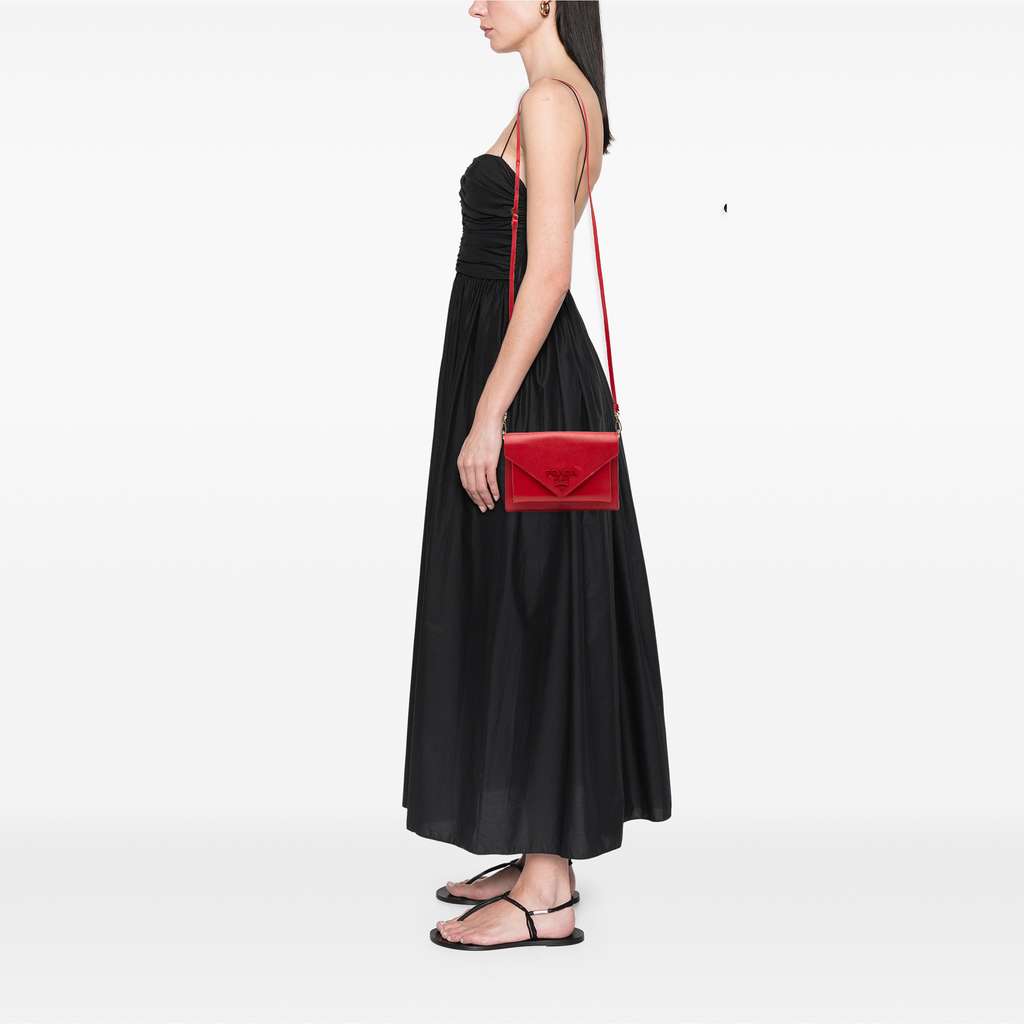 Prada Mini City Calf Trimmed Saffiano Monochrome Envelope Crossbody - Detail 1