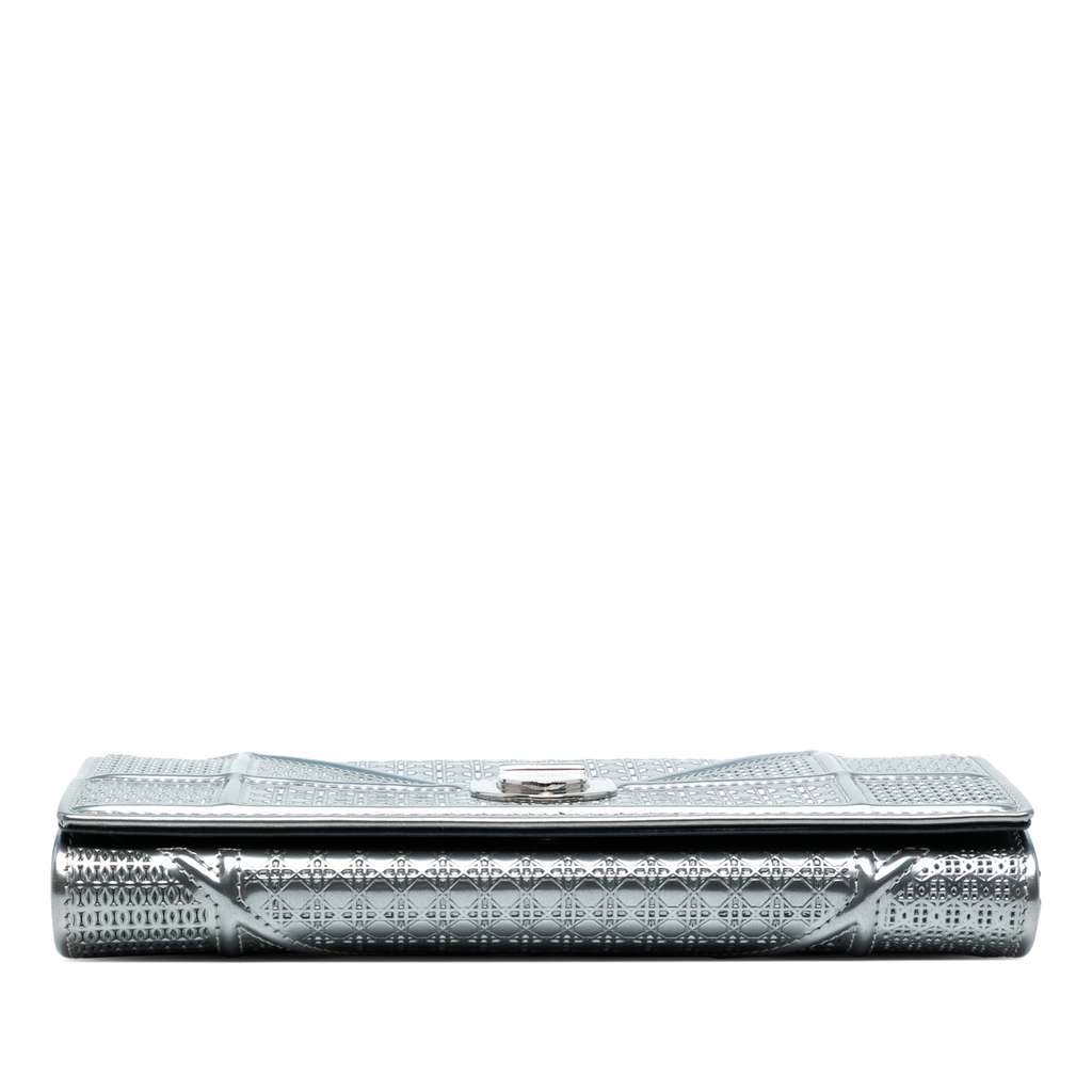 Dior Metallic Patent Microcannage Diorama Wallet on Chain - Image 6