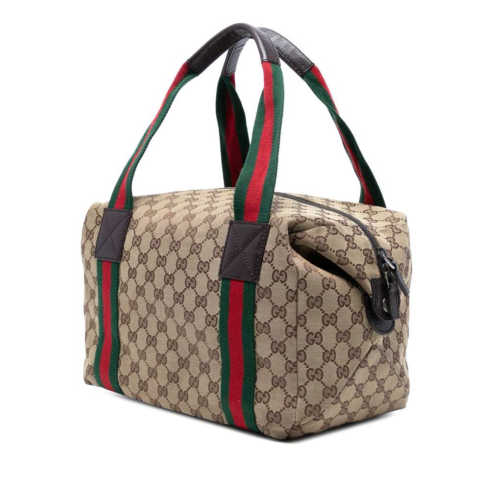 Gucci GG Canvas Web Duffle Bag - Back view