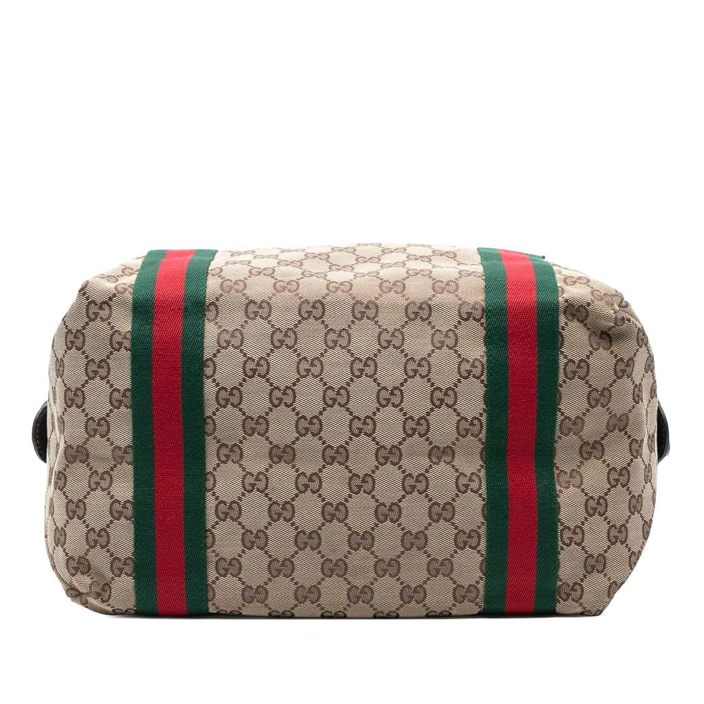 Gucci GG Canvas Web Duffle Bag - Image 6