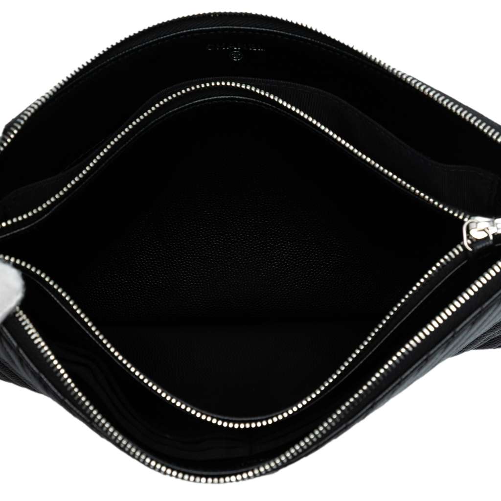 Chanel CC Chevron Caviar Zip Clutch - 4