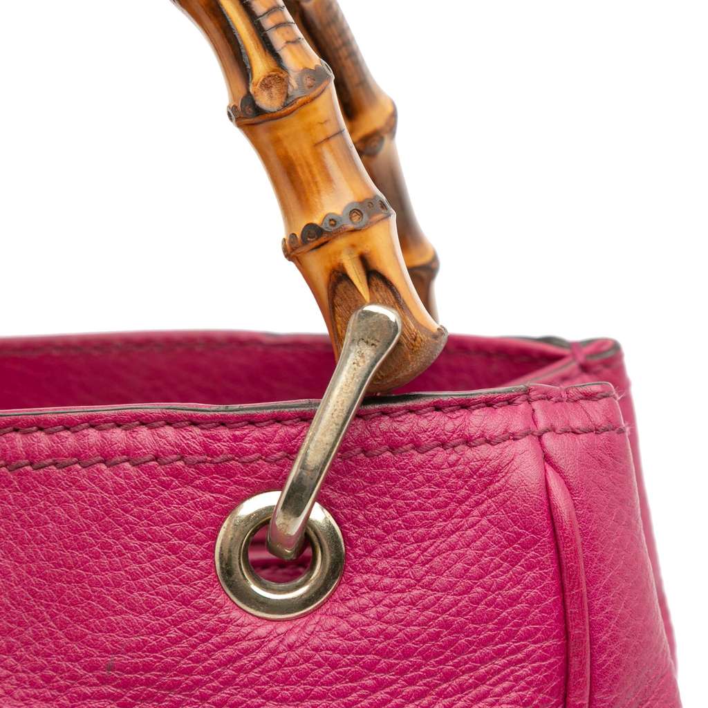 Gucci Small Calfskin Bamboo Shopper Satchel - Image 13