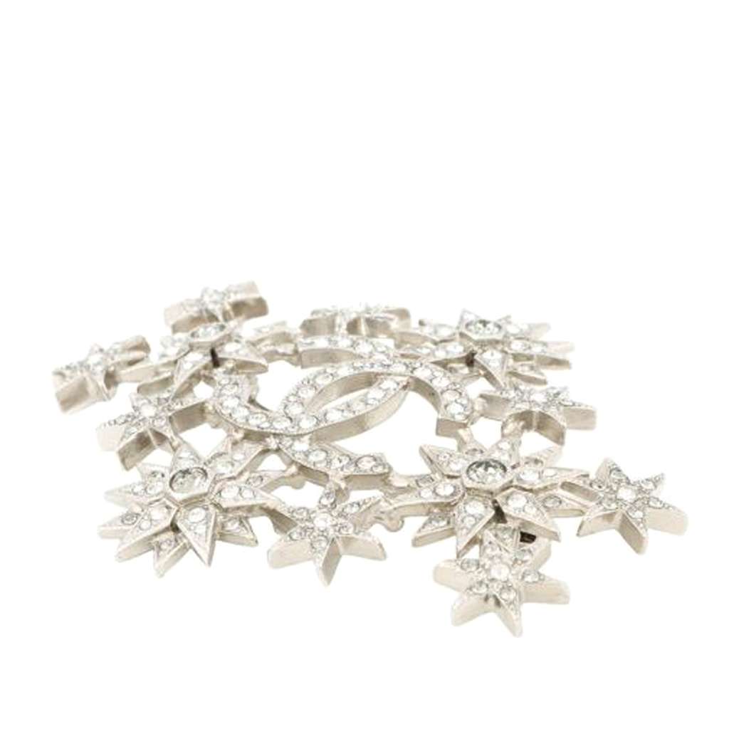 Chanel Gold Plated CC Rhinestones Star Brooch - Image 6