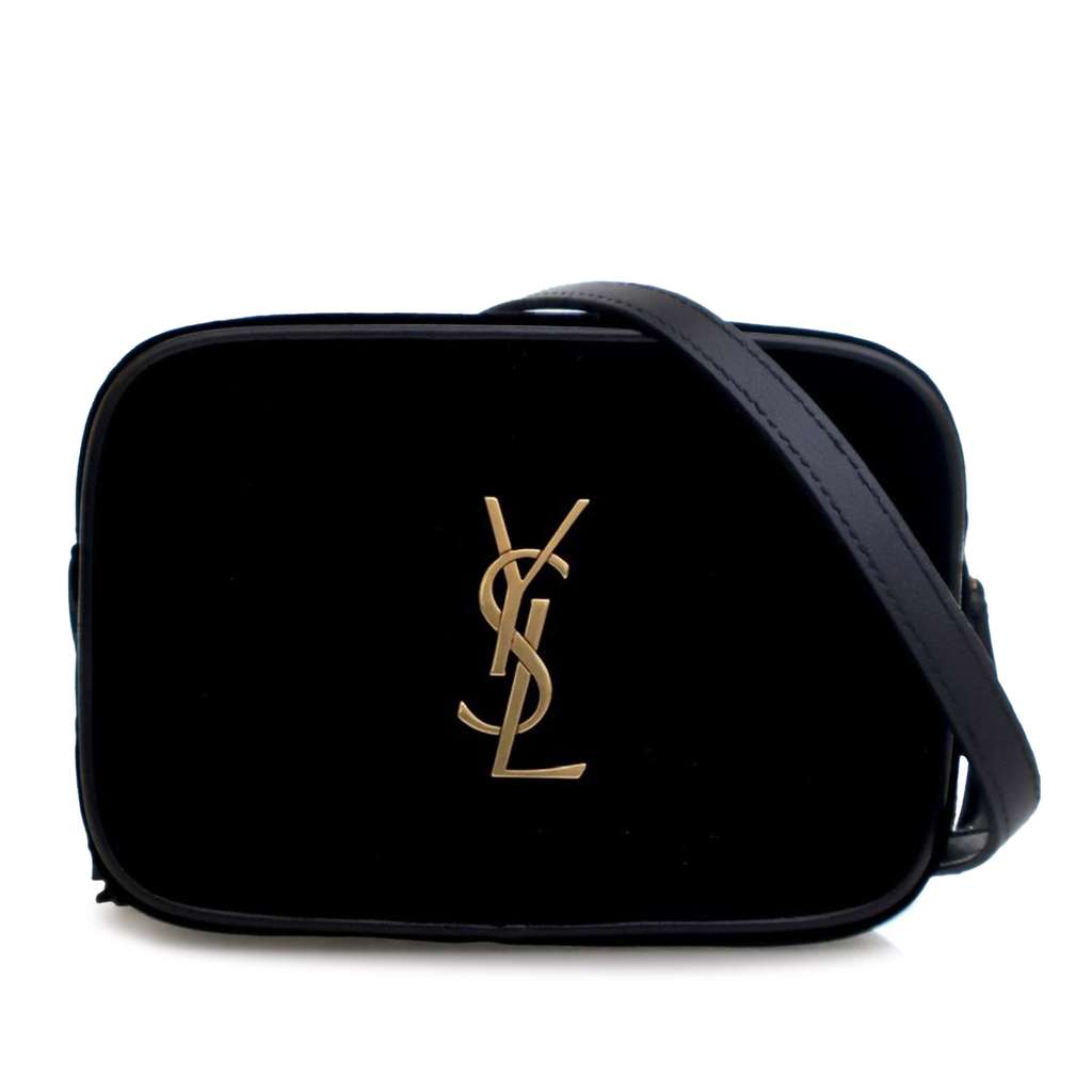 Saint Laurent Mini Velvet Monogram Lou Camera Belt Bag