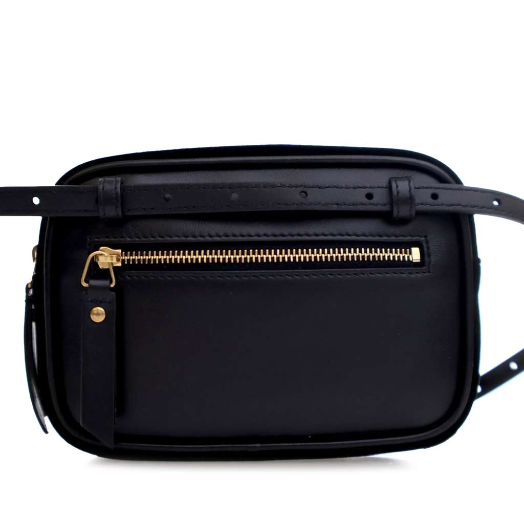 Saint Laurent Mini Velvet Monogram Lou Camera Belt Bag - Back view