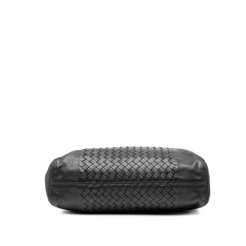 Bottega Veneta Nappa Intrecciato Vertical Convertible Satchel Black Leather Good - Inside View