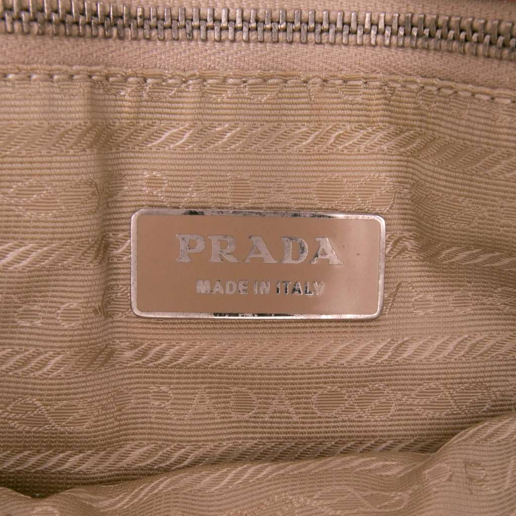 Prada Cinghiale Trimmed Canvas Canapa Tote - Side view