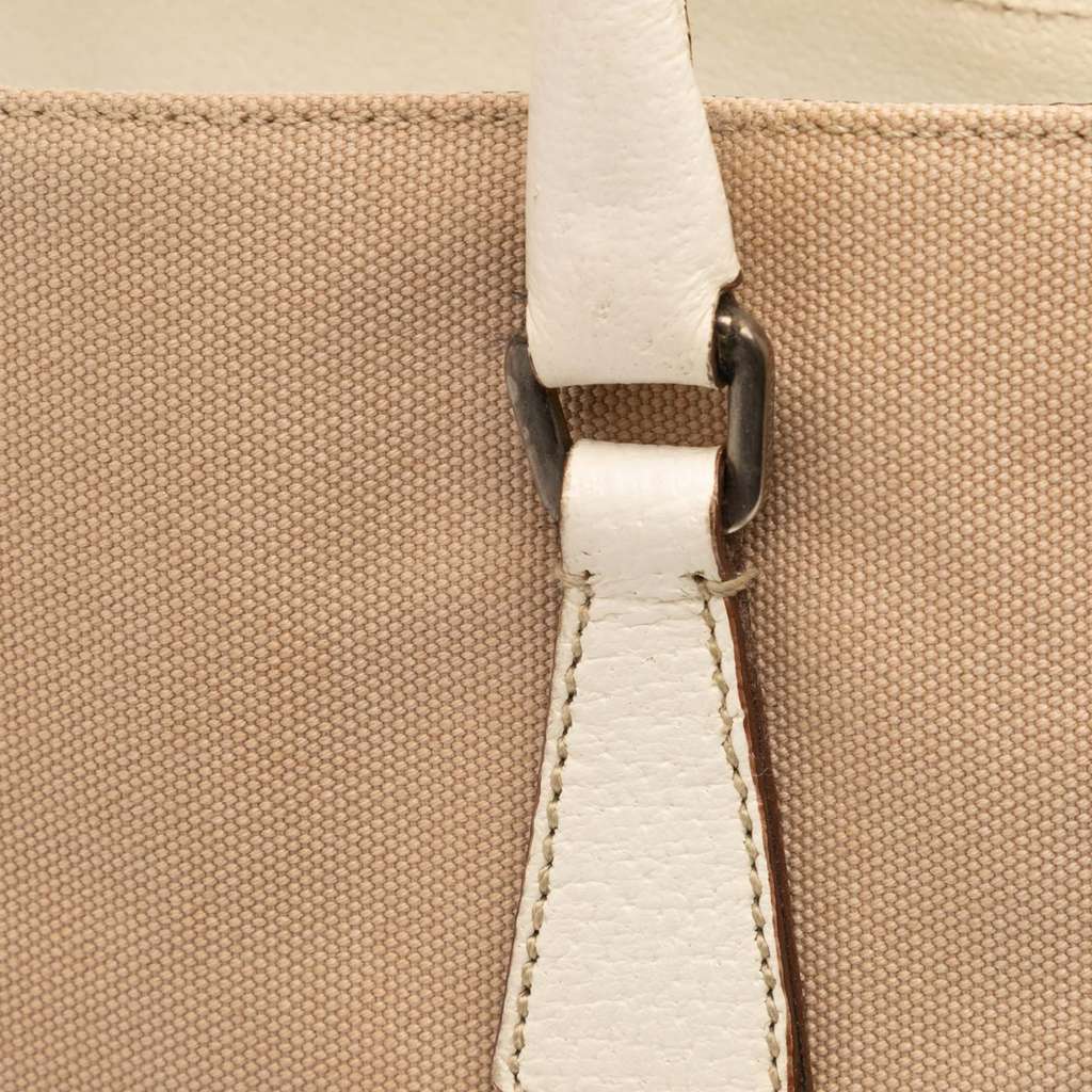 Prada Cinghiale Trimmed Canvas Canapa Tote - Detail 1