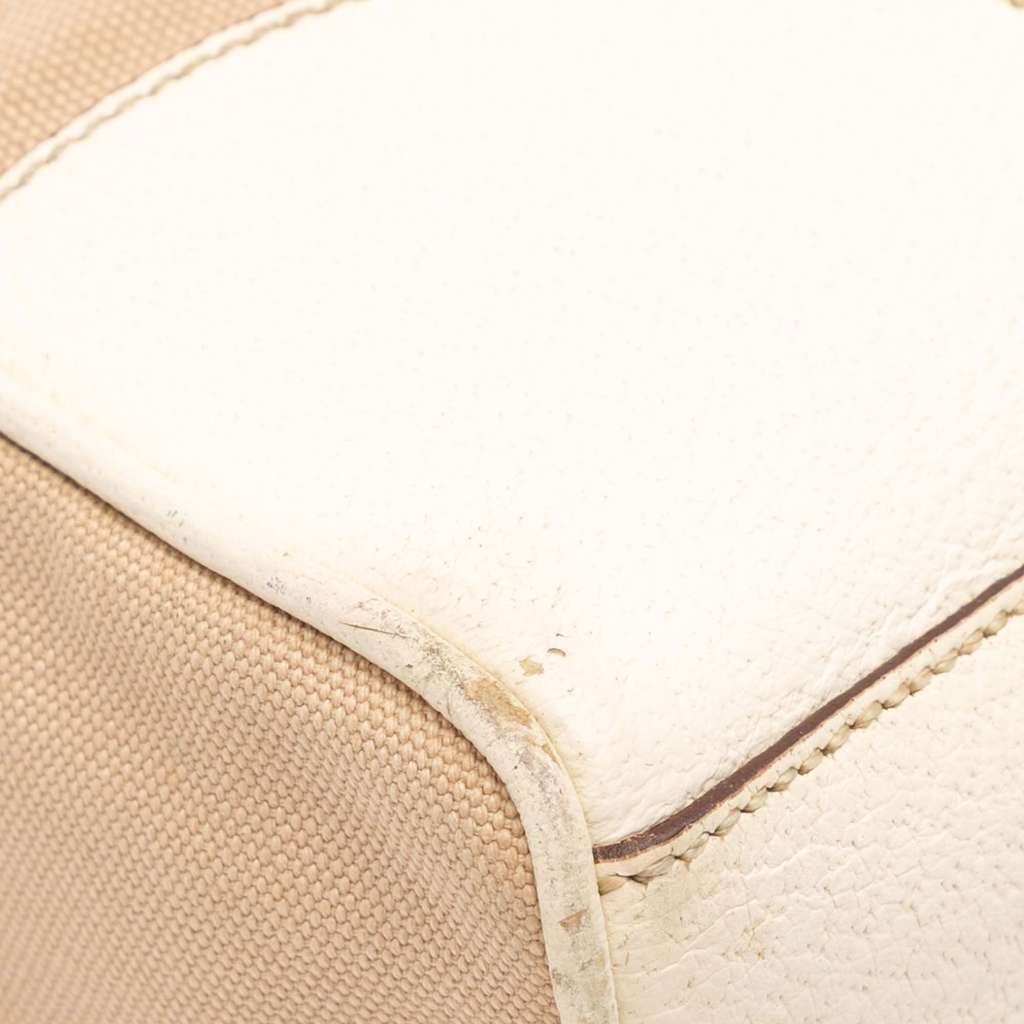 Prada Cinghiale Trimmed Canvas Canapa Tote - Image 10