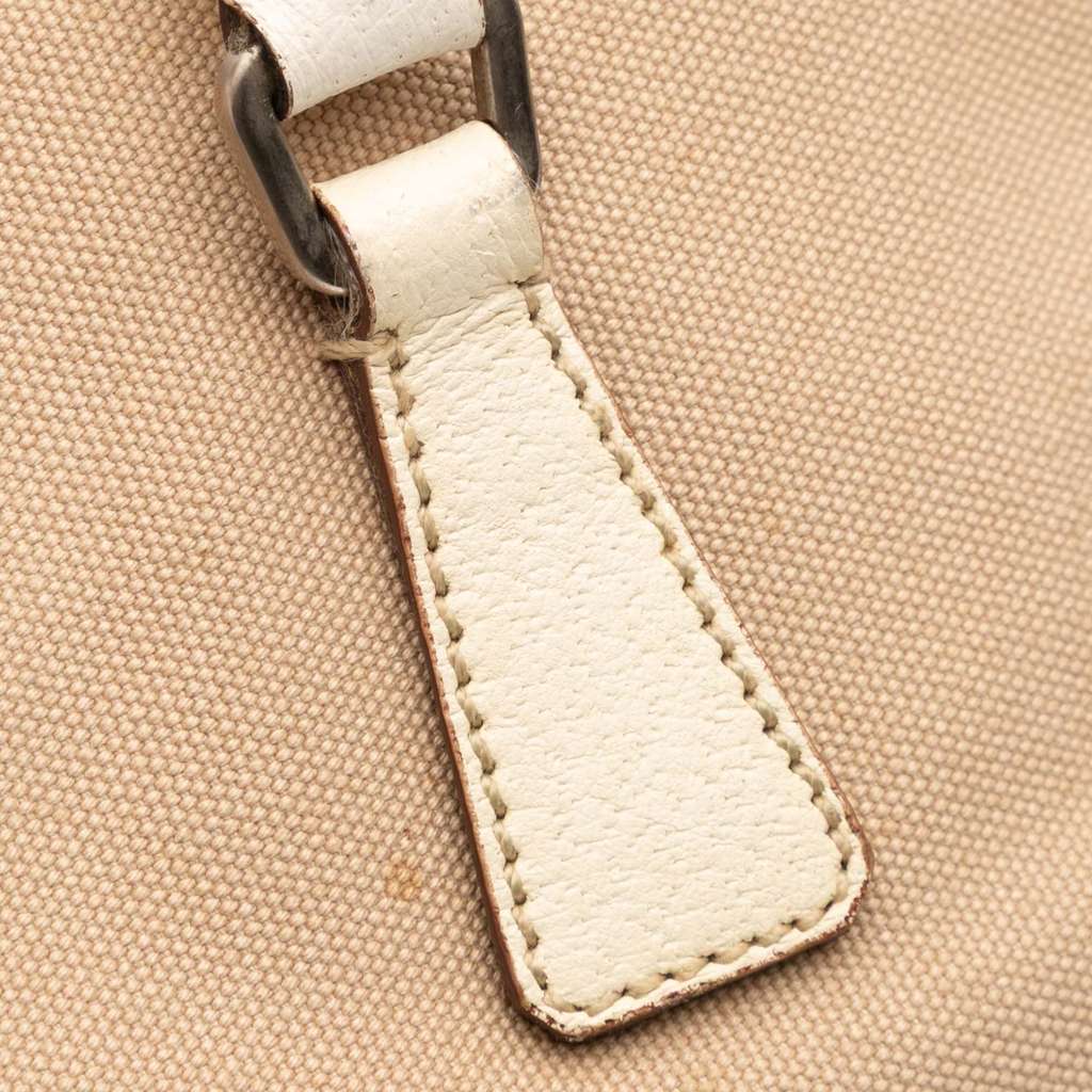 Prada Cinghiale Trimmed Canvas Canapa Tote - Image 11