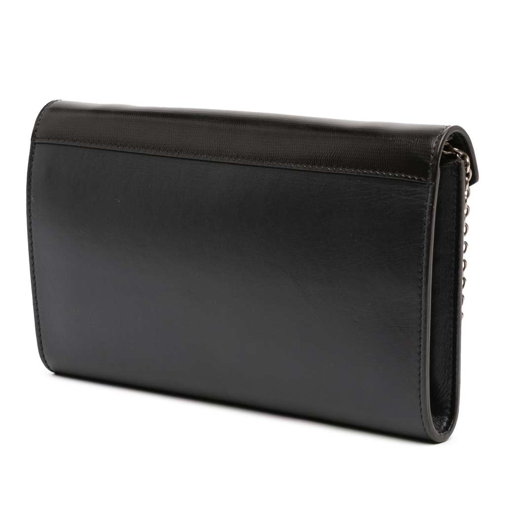 Celine Bicolor Leather Pocket Envelope Wallet On Chain - Back view