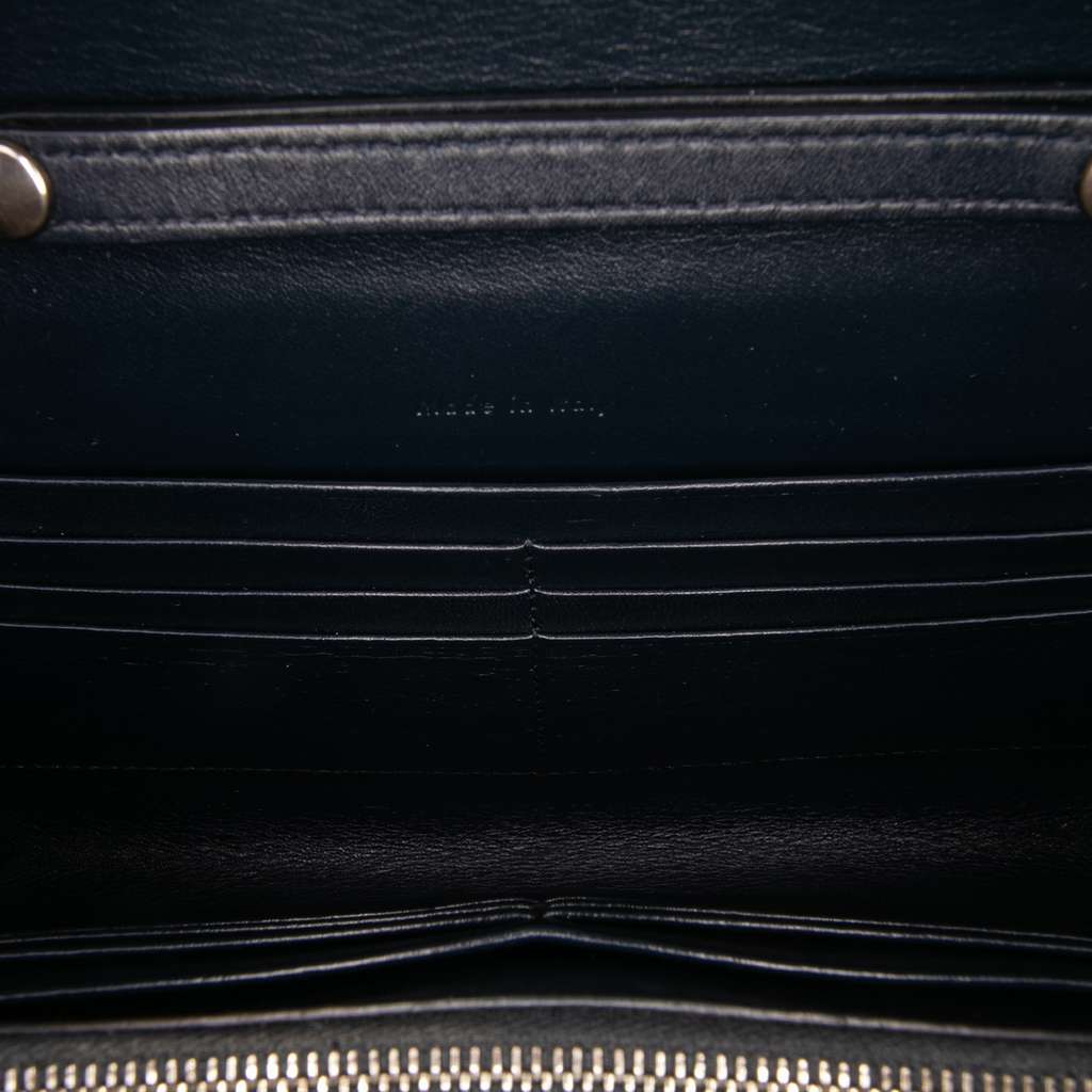 Celine Bicolor Leather Pocket Envelope Wallet On Chain - 4