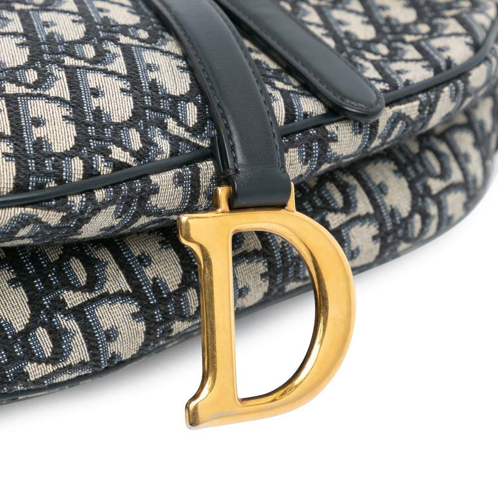 Dior Mini Oblique Canvas Saddle Bag - Image 10