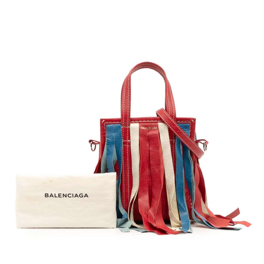 Balenciaga XXS Lambskin Fringe Bazar Shopper Satchel - Image 15
