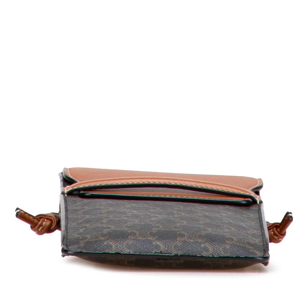 Celine Triomphe Coated Canvas Phone Pouch Flap Crossbody - Image 6